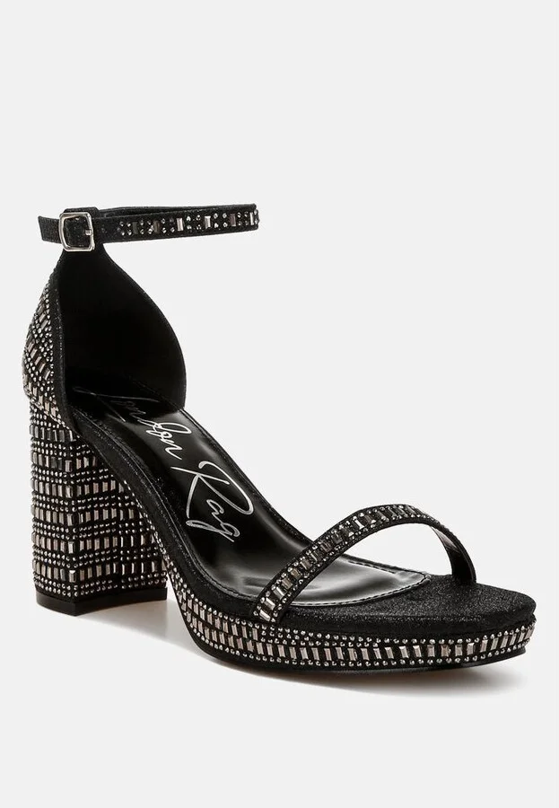 Ronan Rhinestones Embellished Block Sandals - Image 4