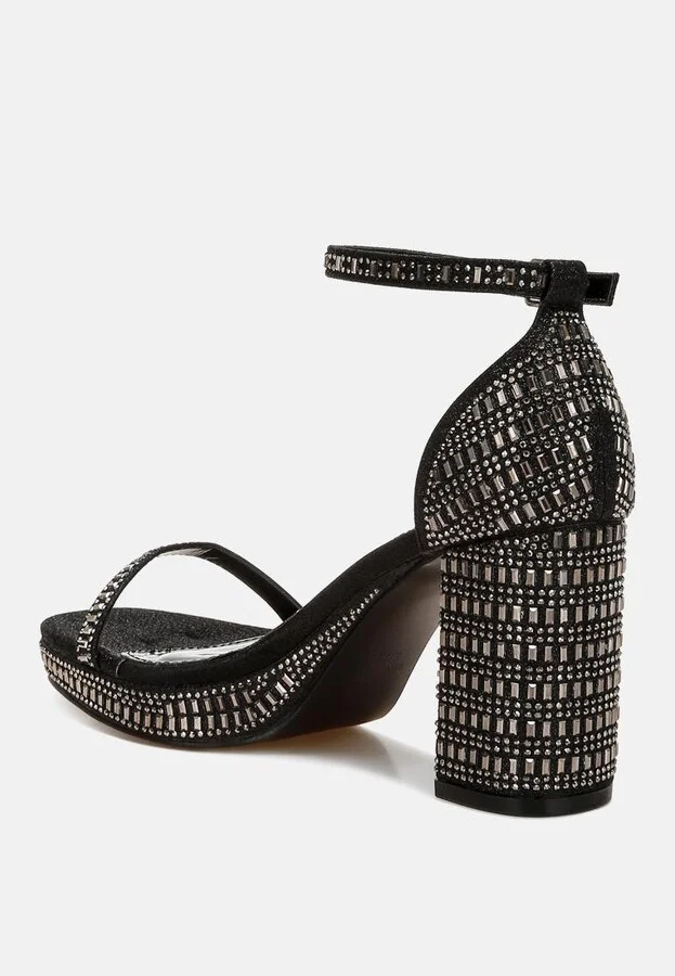 Ronan Rhinestones Embellished Block Sandals - Image 5