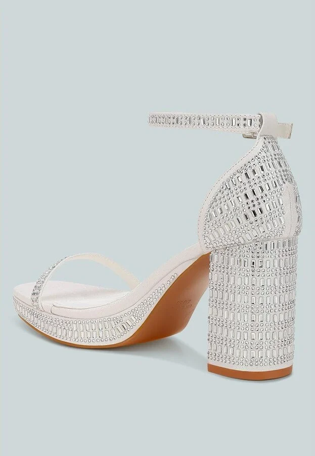 Ronan Rhinestones Embellished Block Sandals - Image 9