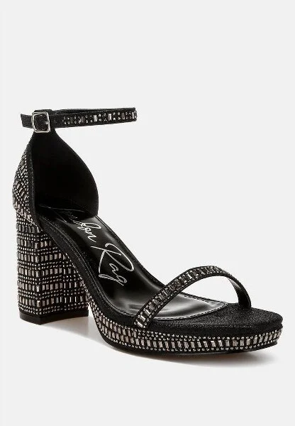 Ronan Rhinestones Embellished Block Sandals Women - Image 2