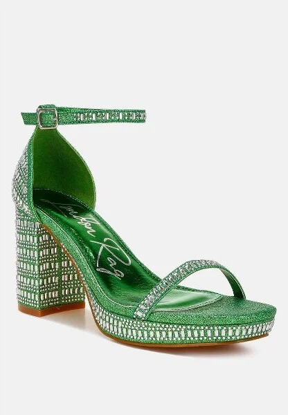 Ronan Rhinestones Embellished Block Sandals Women - Image 4