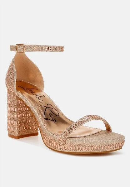 Ronan Rhinestones Embellished Block Sandals Women - Image 5