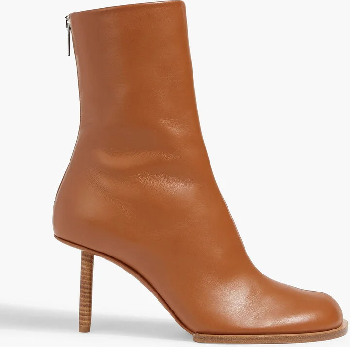 Rond Carré leather ankle boots