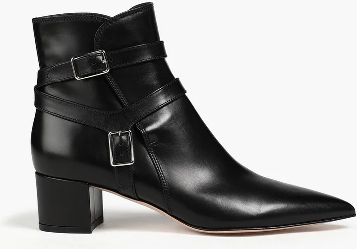 Roni buckled leather ankle boots