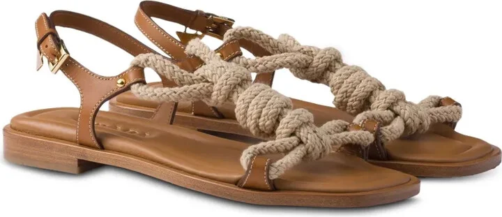 Rope-Embellished Flat Sandals - Image 2