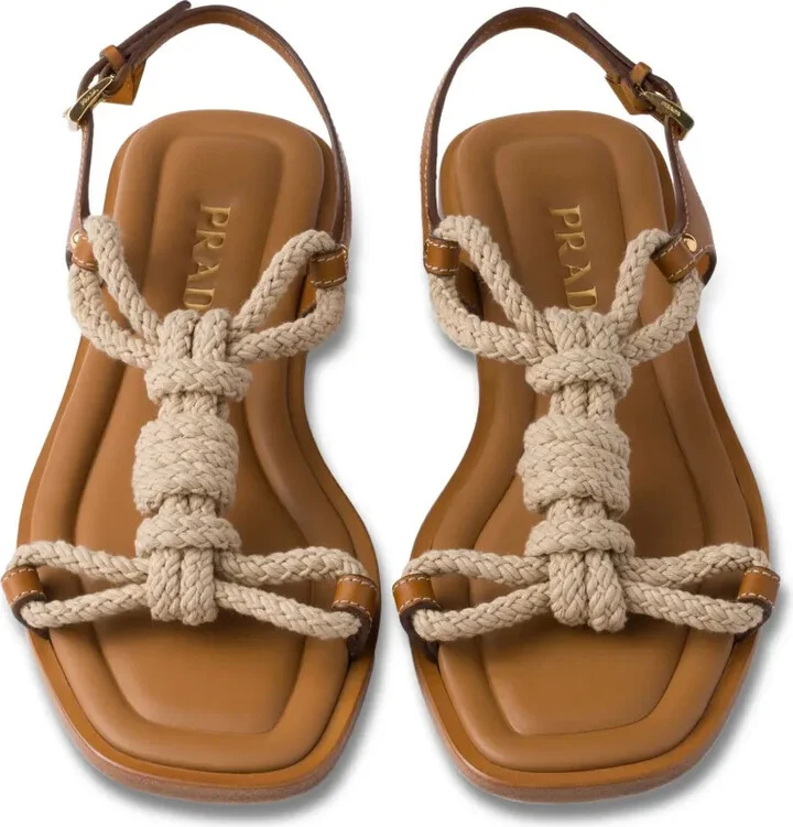 Rope-Embellished Flat Sandals - Image 4