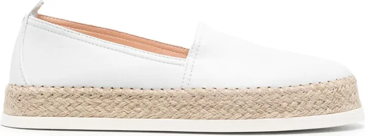 Rope flat leather espadrilles