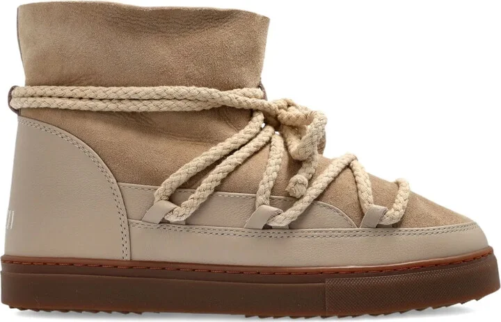 Rope-Lace Suede Boots