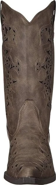 Roper Alisa Cowboy Women's Boots Brown Faux Leather/Metallic Underlay : 10 M, Synthetic - Image 6