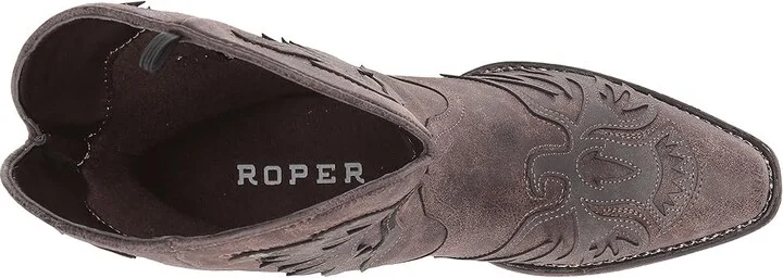 Roper Amelia Cowboy Women's Boots Brown Faux Leather Vamp : 10 B - Medium, Synthetic - Image 3