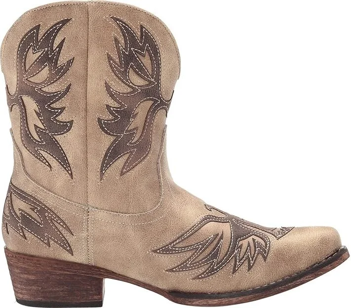 Roper Amelia Cowboy Women's Boots Vintage Beige Faux Leather Vamp : 10 B - Medium, Synthetic - Image 8