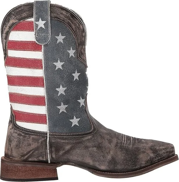 Roper America Cowboy Boots Distressed Brown Leather Vamp/Flag Shaft : 11.5 D - Medium - Image 8