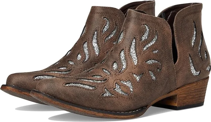 Roper Ava Glitz Cowboy Women's Boots Brown : 6.5 B - Medium, Leather