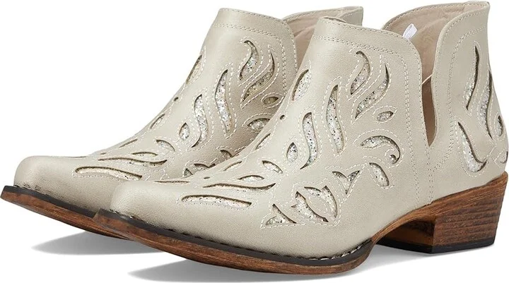 Roper Ava Glitz Cowboy Women's Boots White : 10.5 B - Medium, Leather
