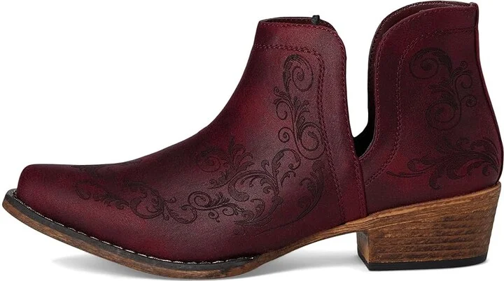Roper Ava Laser Cowboy Women's Boots Red : 6.5 B - Medium, Leather - Image 6