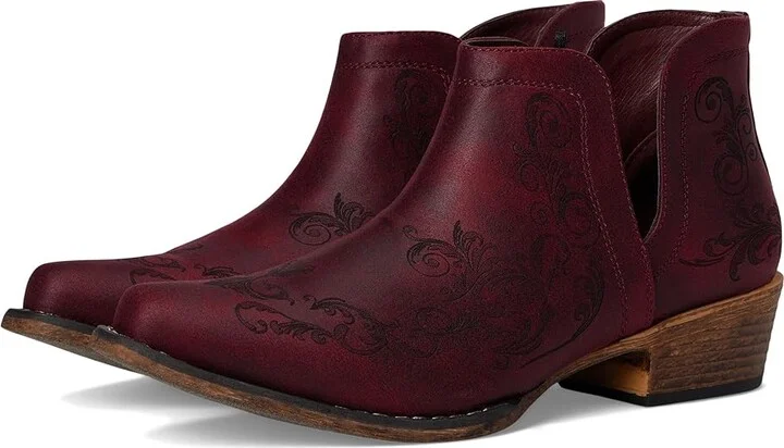 Roper Ava Laser Cowboy Women's Boots Red : 6.5 B - Medium, Leather