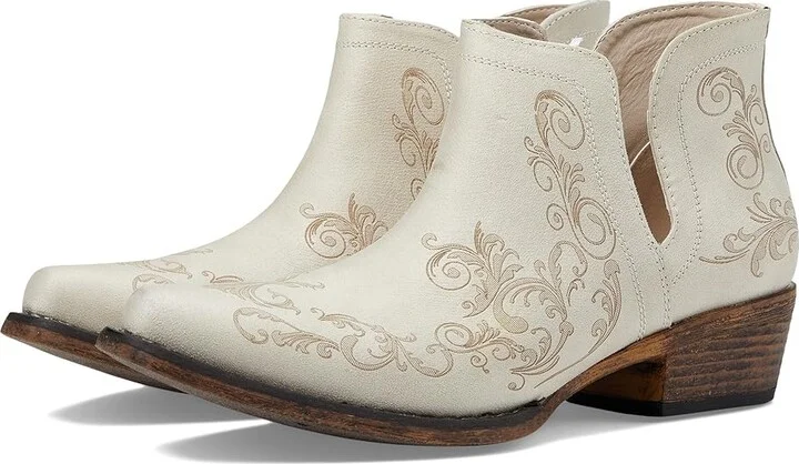 Roper Ava Laser Cowboy Women's Boots White : 5.5 B - Medium, Leather