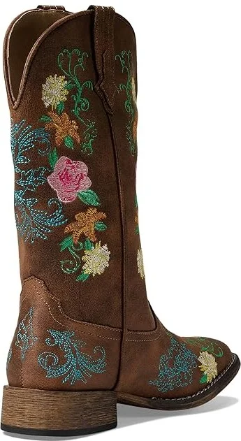 Roper Bailey Floral Cowboy Women's Boots Tan : 7.5 B - Medium, Leather - Image 4