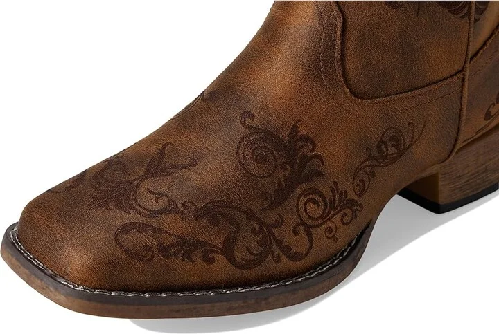 Roper Bailey Laser Cowboy Women's Boots Tan : 6 B - Medium, Leather - Image 2
