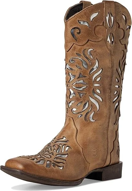 Roper Belle Ii Cowboy Women's Boots Tan : 6 B - Medium, Textile - Image 5