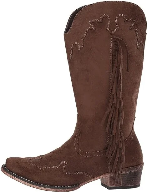 Roper Brianna Cowboy Women's Boots Brown : 8 M, Synthetic - Image 7
