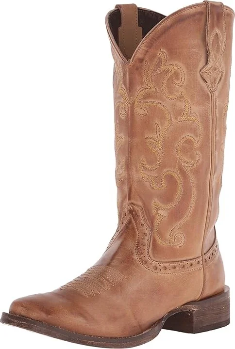 Roper Classic Cowgirl Cowboy Boots Tan : 10 M, Leather/Synthetic - Image 2