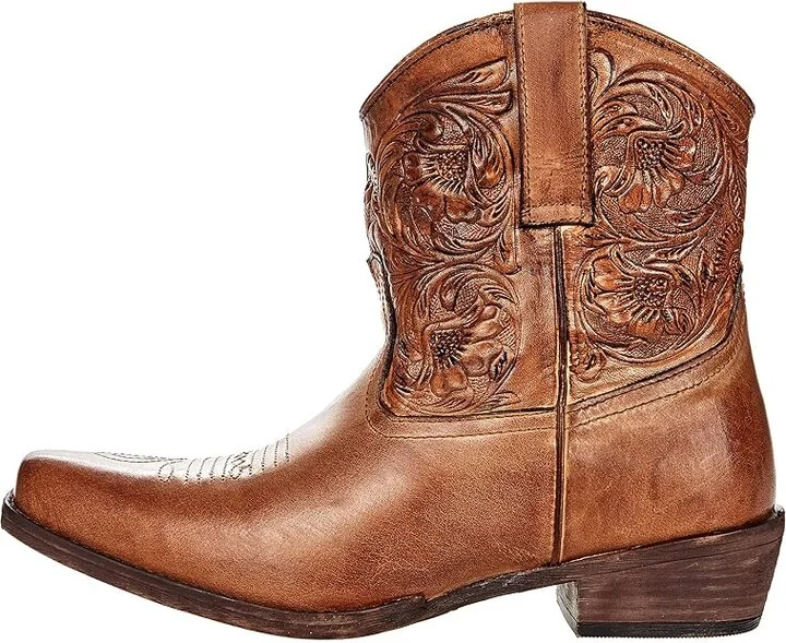 Roper Dusty Tooled Women's Shoes Tan 2 : 6.5 B - Medium, Leather - Image 6