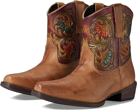 Roper Dusty Tooled Women's Shoes Tan : 7.5 B - Medium, Leather
