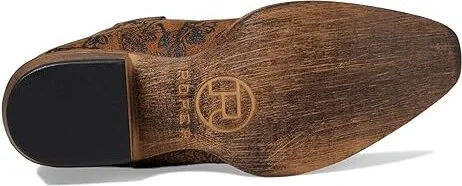 Roper Emma Floral Cowboy Women's Boots Tan : 5.5 B - Medium, Leather - Image 3