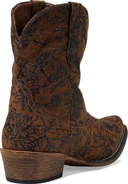Roper Emma Floral Cowboy Women's Boots Tan : 5.5 B - Medium, Leather - Image 4
