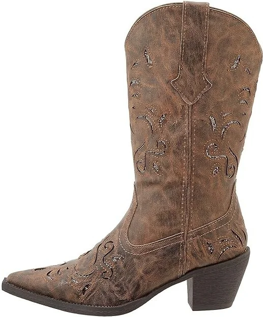 Roper Glitter Underlay Boot Women's Boots Tan : 10 M, Synthetic - Image 7
