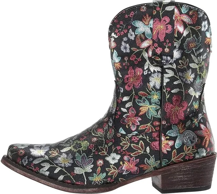 Roper Ingrid Cowboy Women's Boots Black Pebble Faux Leather/Snip Toe : 5 B - Medium, Synthetic - Image 7