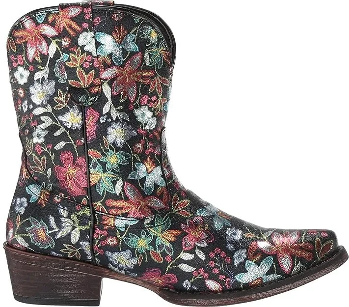 Roper Ingrid Cowboy Women's Boots Black Pebble Faux Leather/Snip Toe : 5 B - Medium, Synthetic - Image 8