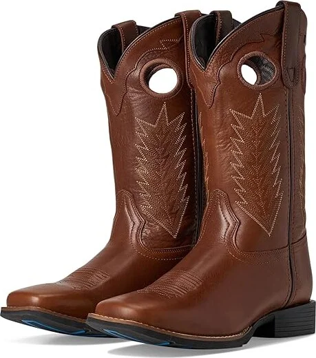 Roper James Cowboy Boots Tan : 11.5 D - Medium, Leather/Rubber/Textile