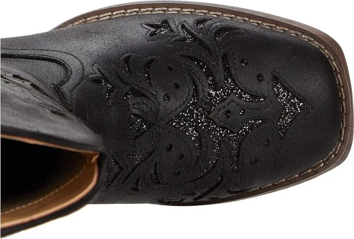 Roper Kennedy Cowboy Women's Boots Black Faux Leather/Metallic Underlay : 10.5 M, Synthetic - Image 2