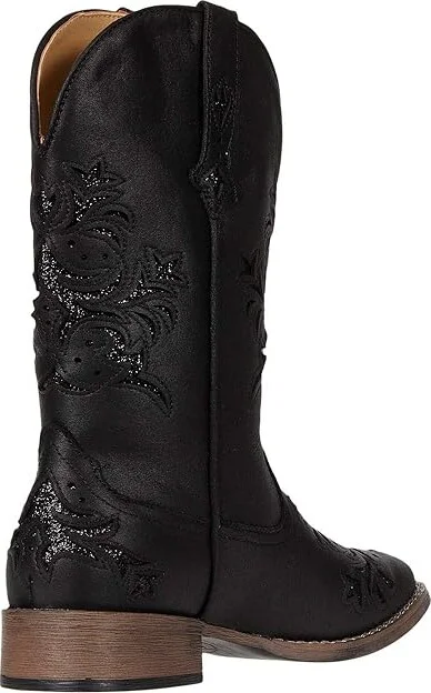 Roper Kennedy Cowboy Women's Boots Black Faux Leather/Metallic Underlay : 10.5 M, Synthetic - Image 4