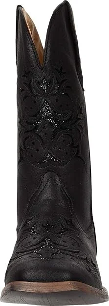 Roper Kennedy Cowboy Women's Boots Black Faux Leather/Metallic Underlay : 10.5 M, Synthetic - Image 5