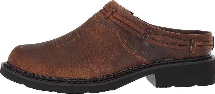 Roper Laces Women's Slip on Shoes Brown Crazy Horse Leather : 10 M - Image 7