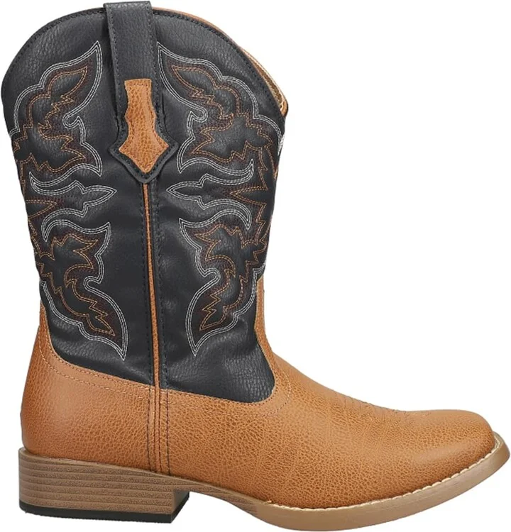 ROPER Mens Classic Square Toe Casual Boots Mid Calf - Brown - Size 7.5 M