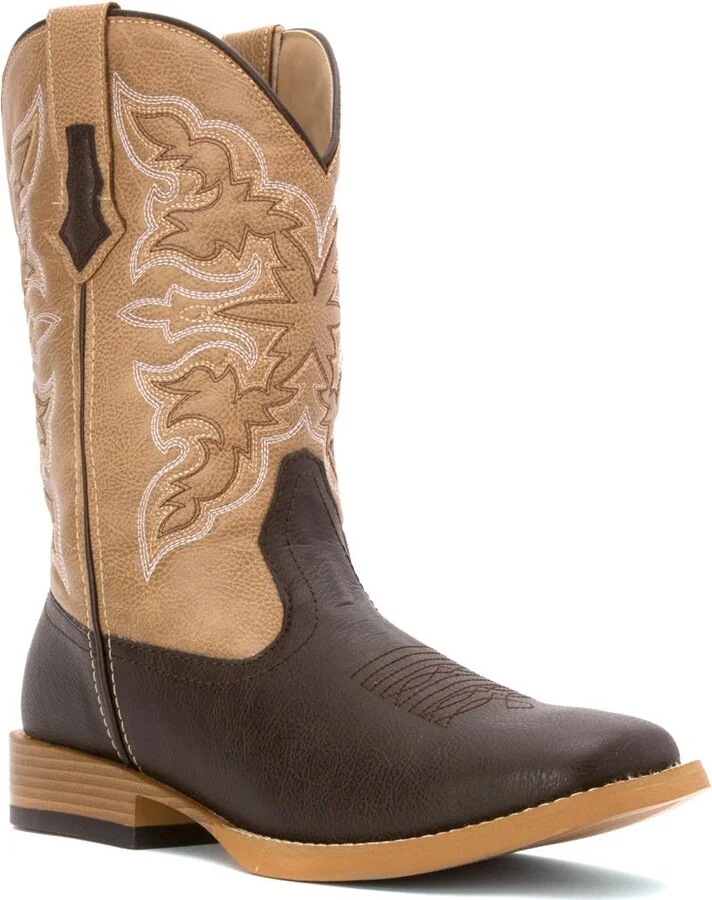 ROPER Mens Classic Square Toe Casual Boots Mid Calf - Brown - Size 7 M