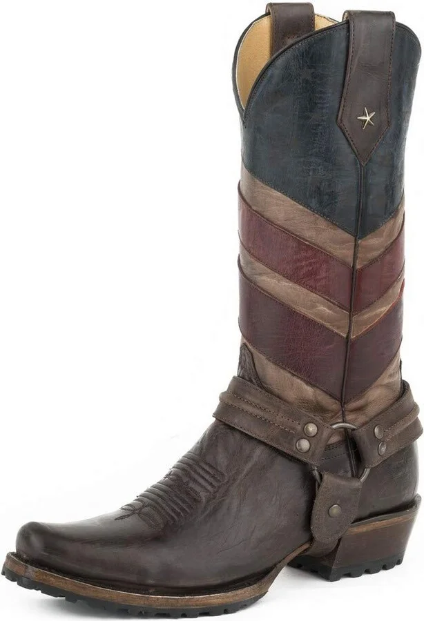 Roper Men's Old Glory Harness Biker Boot