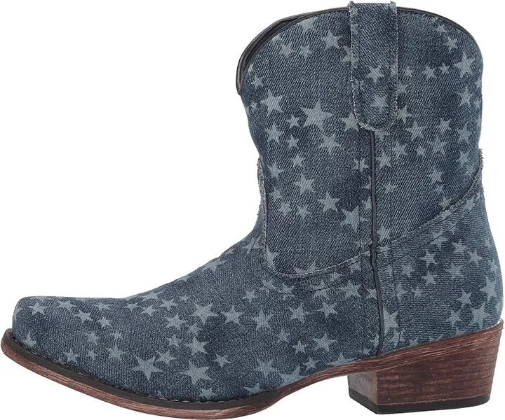 Roper Merica Denim Women's Boots Stonewashed Denim/All-Over Star Print : 5 M, Textile - Image 7