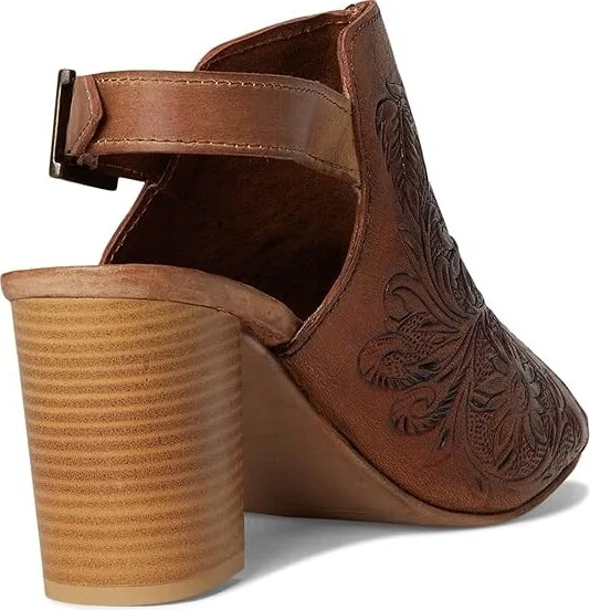 Roper Mika Women's Shoes Tan Floral Toolded Leather : 10 M - Image 5