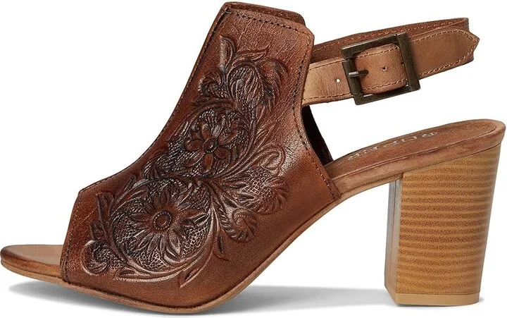 Roper Mika Women's Shoes Tan Floral Toolded Leather : 10 M - Image 7