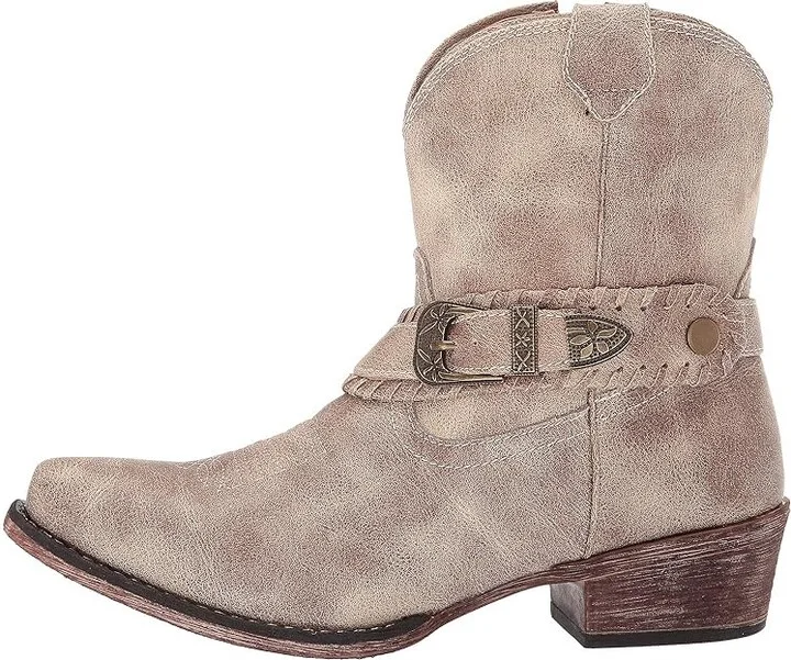 Roper Nelly Cowboy Women's Boots Vintage Beige Faux Leather : 10 M, Synthetic - Image 7