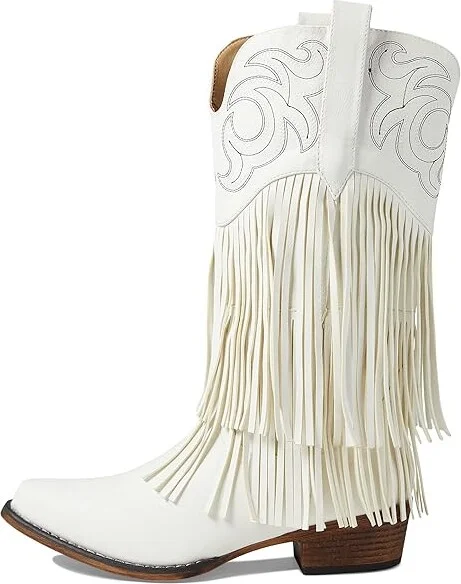 Roper Rickrack Cowboy Women's Boots White : 10 B - Medium, Synthetic - Image 5
