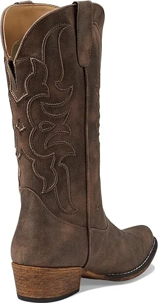 Roper Riley Cord Cowboy Women's Boots Brown : 5.5 B - Medium, Leather - Image 4