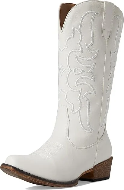 Roper Riley Flextra Cord Cowboy Women's Boots White : 6.5 B - Medium, Leather - Image 5
