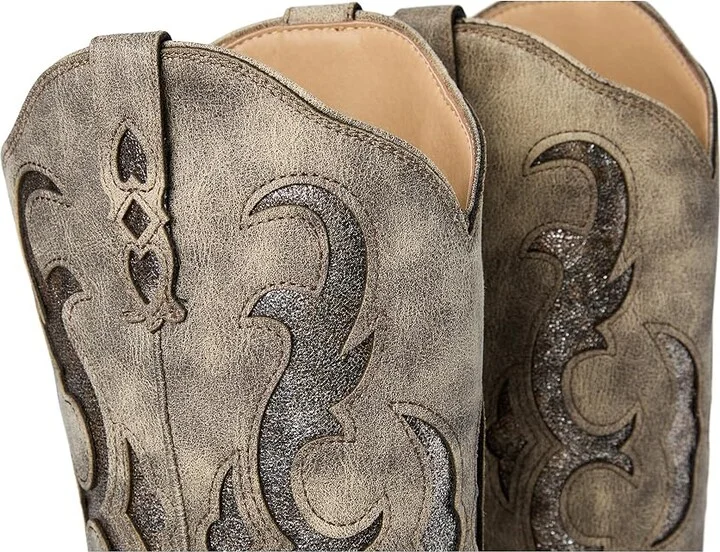 Roper Riley Flextra Glitter Cowboy Women's Boots Grey Faux Leather/Metallic Underlay : 10 M, Synthetic - Image 8