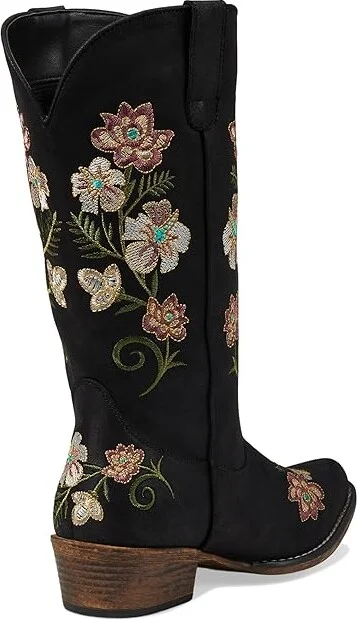 Roper Riley Floral Cowboy Women's Boots Black : 10.5 B - Medium, Leather - Image 4